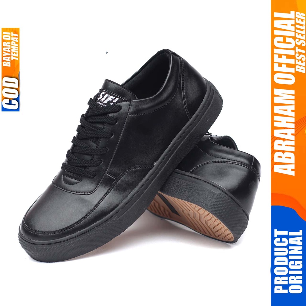 ABRHM X SHDW Sepatu Hitam Pria Kerja