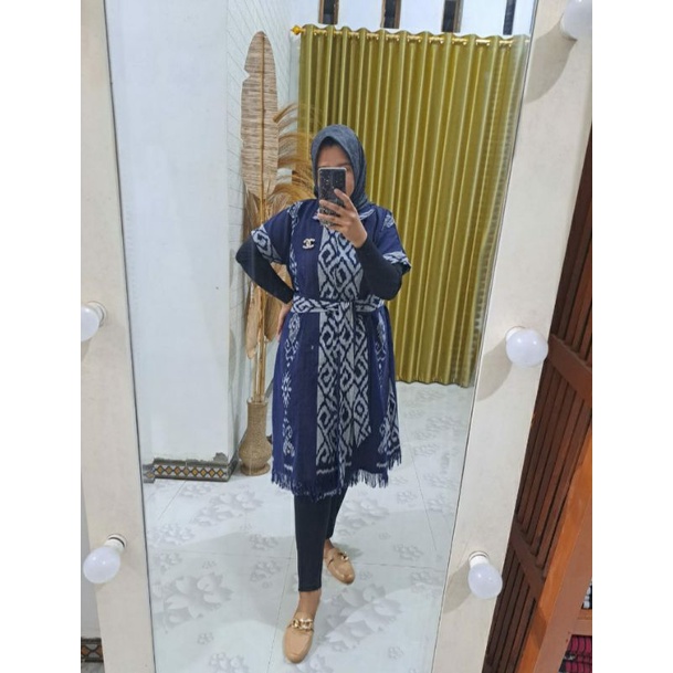 tunik wanita tenun full tenun ory-tunik tenun-dress wanita-baju tenun