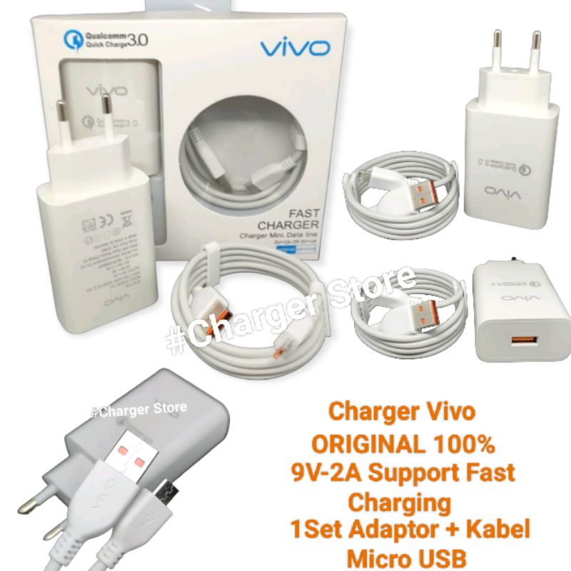 Charger Vivo Original 100% Fast Charging 9V-2A Micro USB