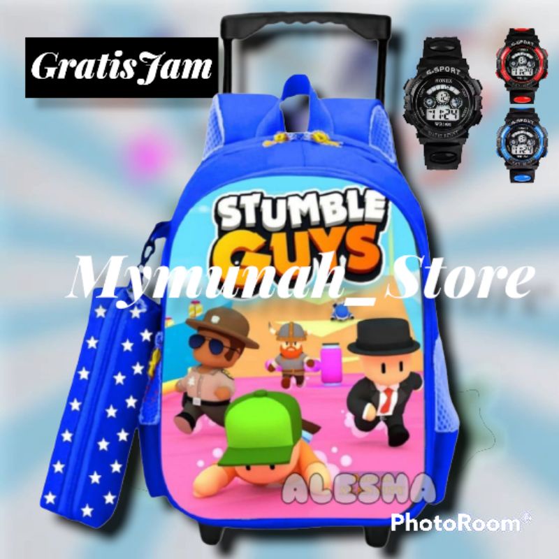 Tas Troli Anak Sekolah Karakter Stumble Guys Murah