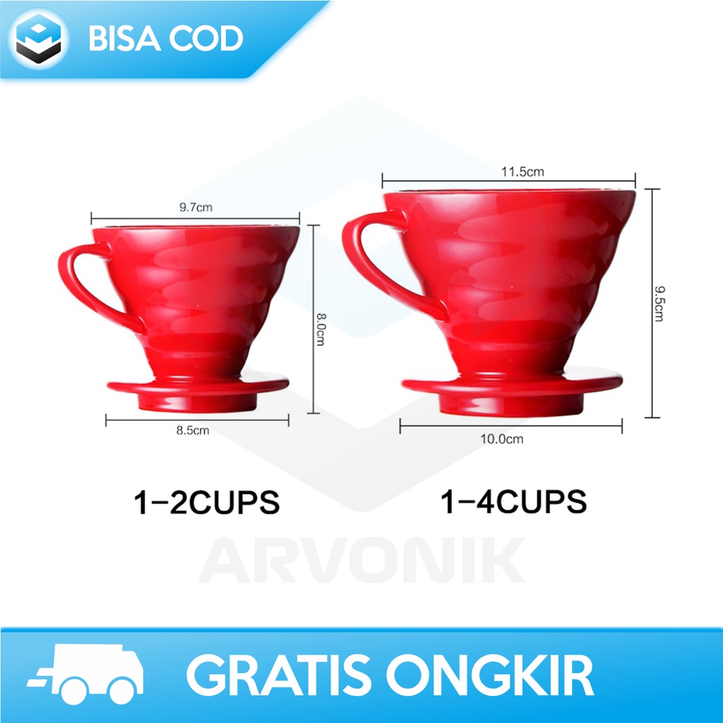 FILTER PENYARING KOPI V60 ORIGINAL ONETWOCUPS ZM00639 BLACK WHITE