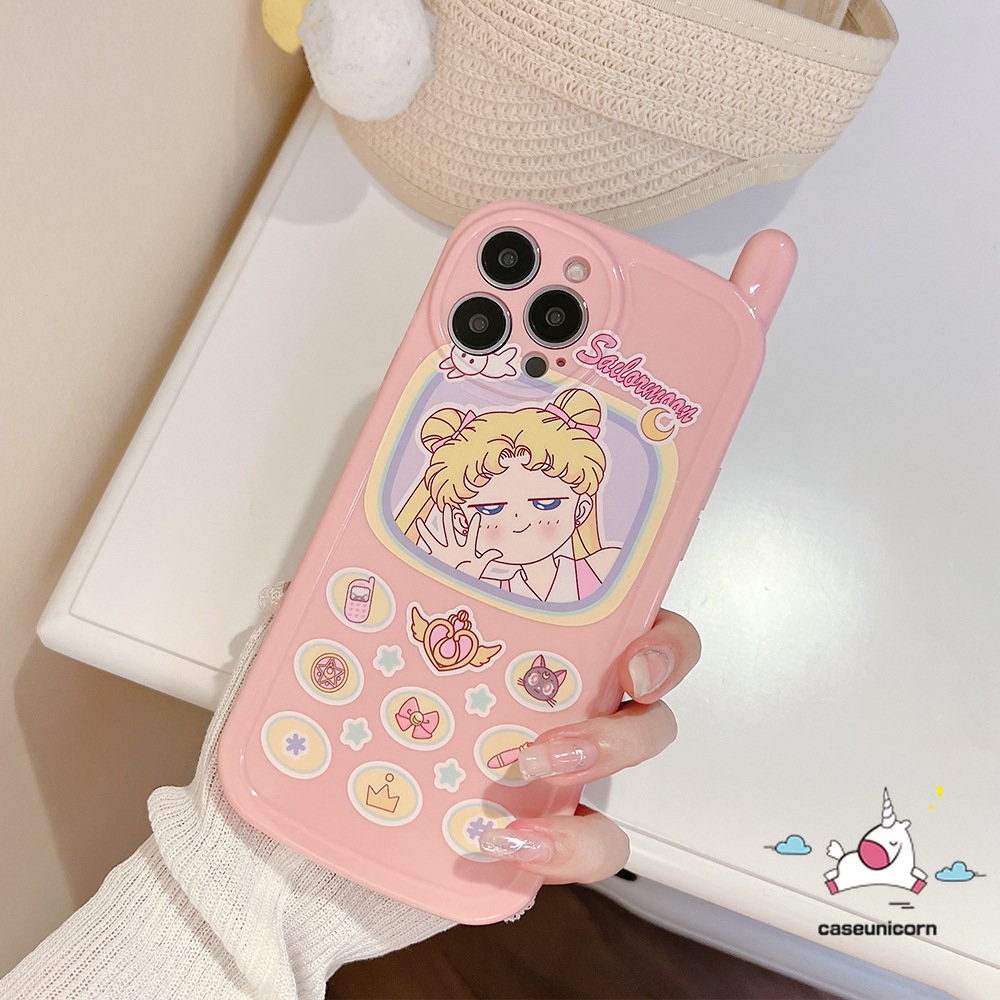 Casing Soft Case Motif Sailor Moon Untuk iPhone 14 7 8 Plus X XR XS Max 11 12 13 14 Pro Max