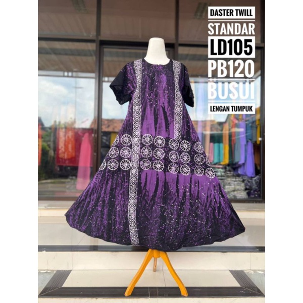 Daster twill tebal daster payung tali samping floy cantik motif batik abstrak lengan pendek daster zipper busui friendly daster remaja kekinian