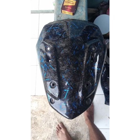 cover kepala nmax new kevlar forged blue