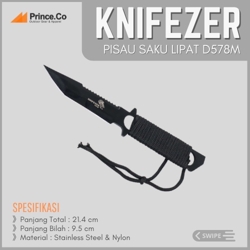 Knifezer Haller Pisau Tactical Wild Outdoor Self Defence Knife Survival Pisau Gunung Hutan