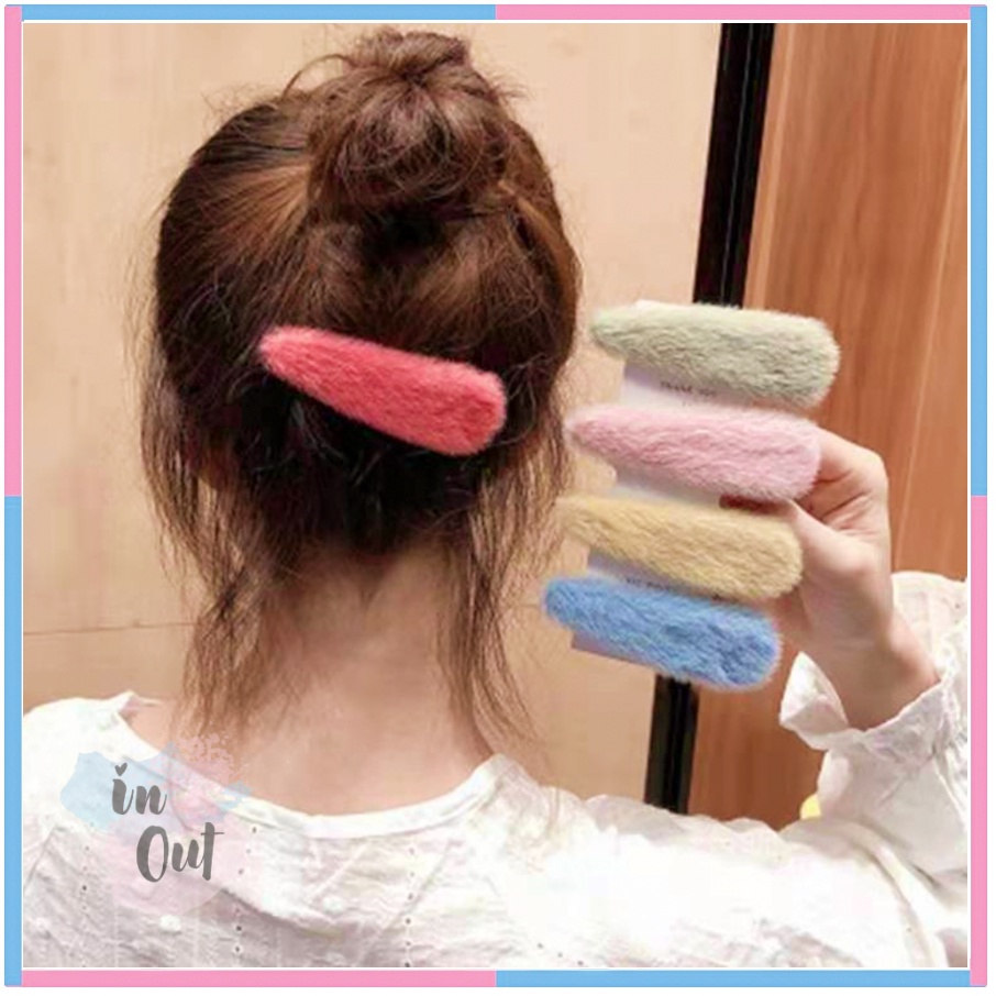 Jepitan Rambut Bulu Korea Style Hair Clip Wanita / Jepit rambut bulu anak / Jepit Rambut murah ACC50