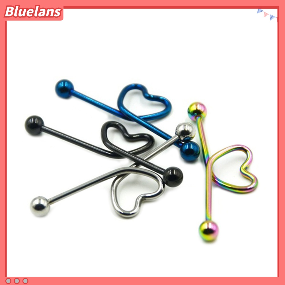 1pc Piercing Tulang Rawan Bentuk Hati Bahan Stainless Steel Untuk Unisex