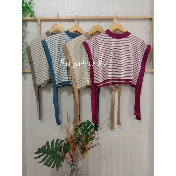 VEST ANDIN CROP STRIPPI TALI SAMPING