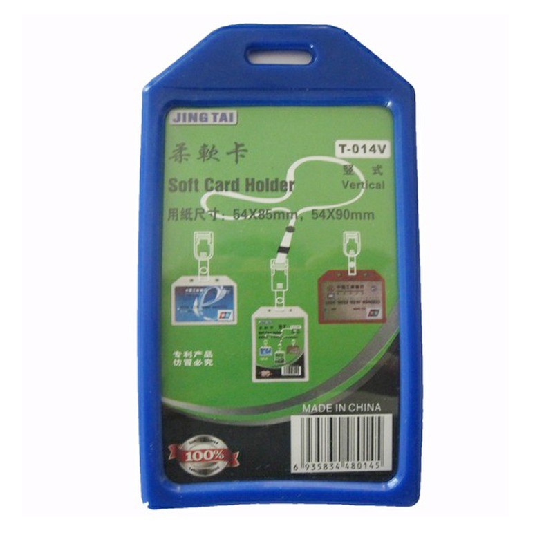 Name Tag Id card Holder jing tai 1 KartuTempat Simpan Kartu Plastik Tebal murah