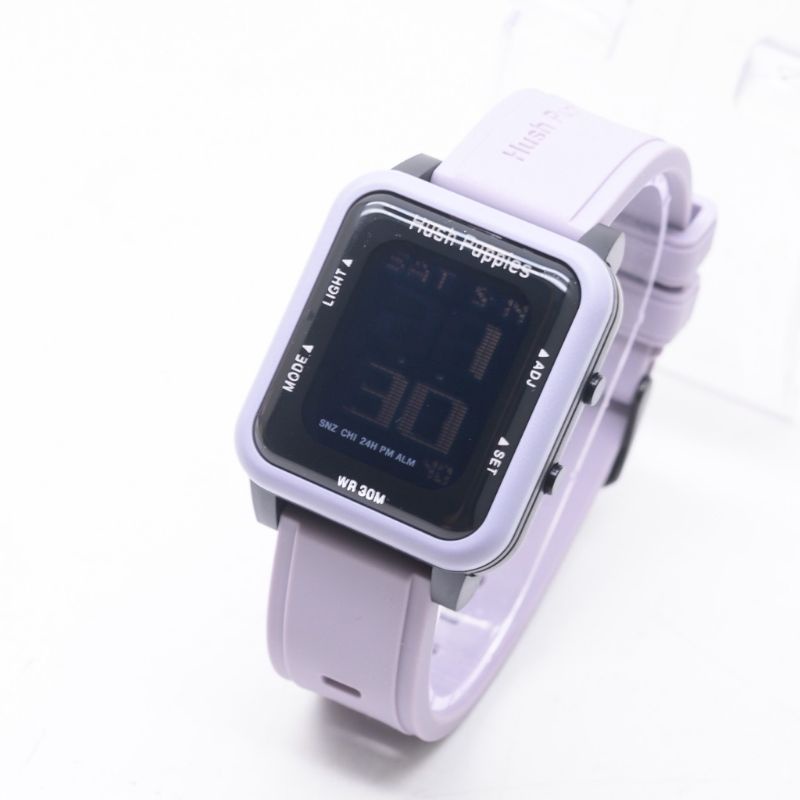 (Terima Cod)Jam Tangan Wanita Hushpuppies Digital Led Sergi Strap Rubber/Karet(Dikirim Jakarta)