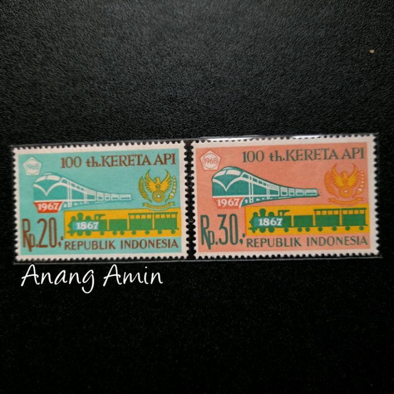 

LOT.F35 PRANGKO INDONESIA I-109 2V 100 TH KERETA API 1968 KOMPLIT SET