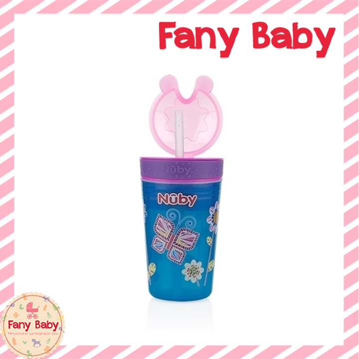 NUBY 1PK SNACK N' SIP WITH STRAW COVER