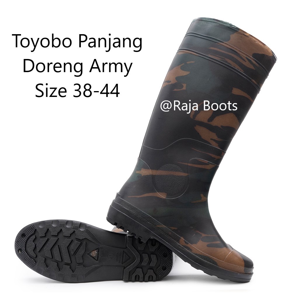 Toyobo Boots &amp; MaxSafe Boots Panjang Doreng Army