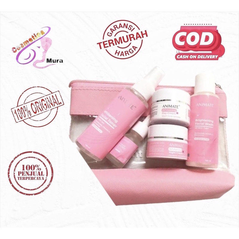 paket 5in1 lengkap - animate skincare paket lengkap - animate skincare paket brightening 5in1