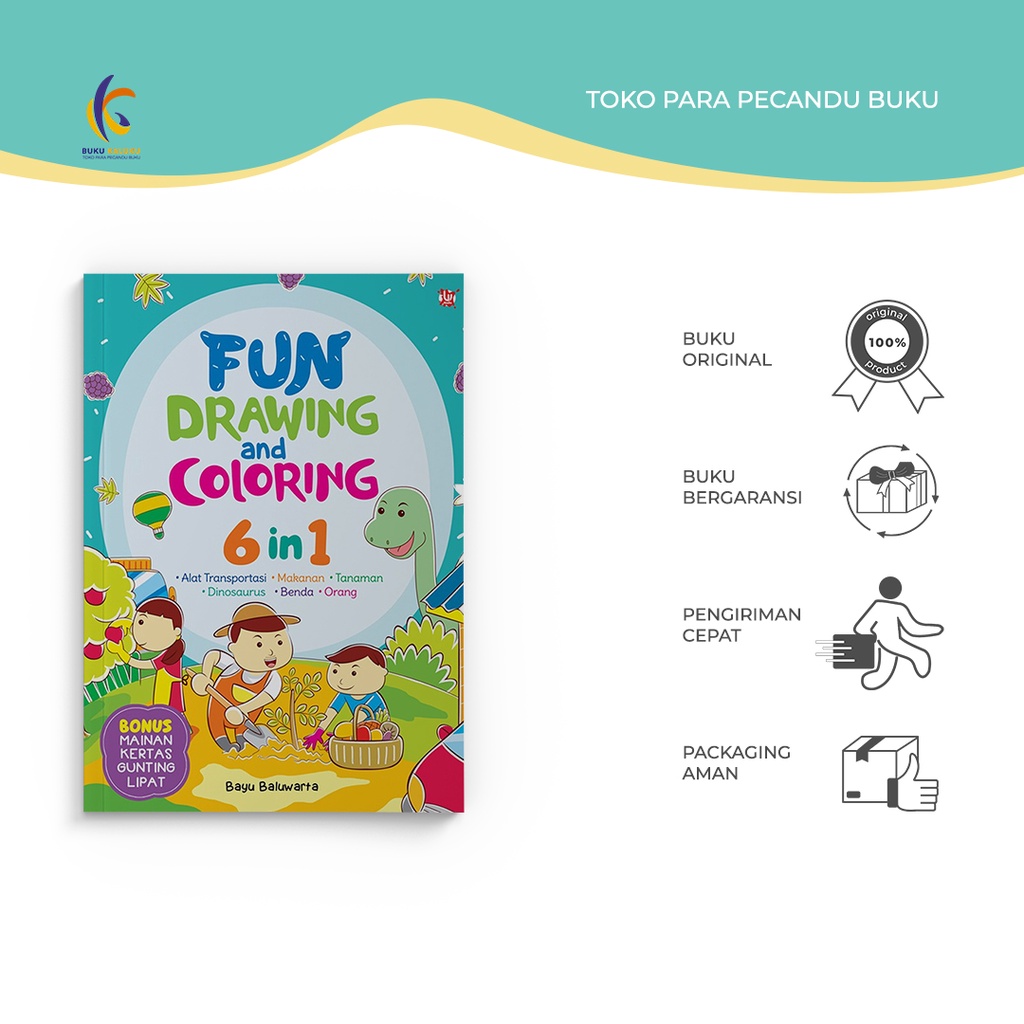 

Buku Mewarnai - Fun Drawing And Coloring 6 In 1 - Bayu Baluwarta - Wahyu Media - Bukukaluku