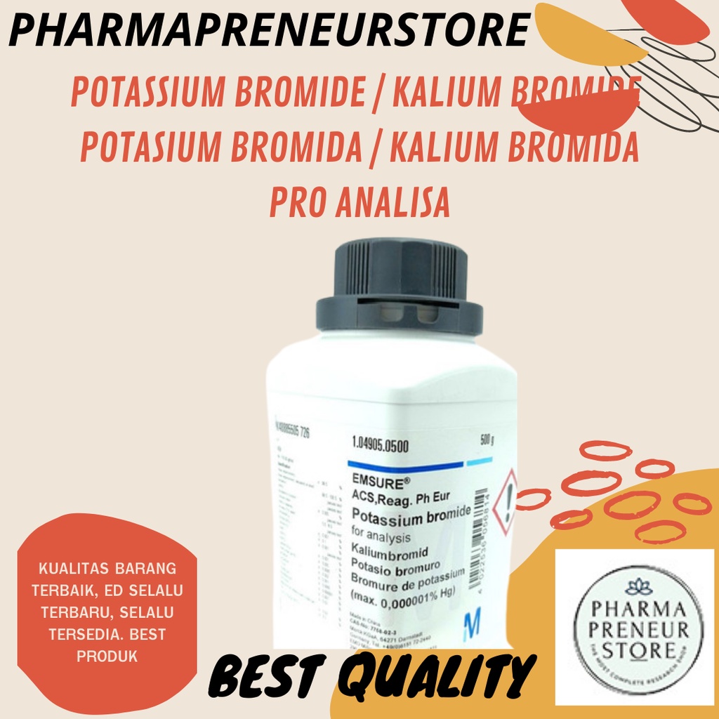 POTASSIUM BROMIDE / KALIUM BROMIDA PRO ANALISA 5 DAN 10 GRAM MERCK BEST QUALITY