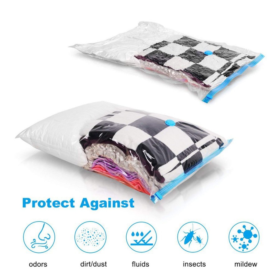 VACUUM BAG BAGIAN PLASTIK VACUM BAG PLASTIC TRAVEL VAKUM BAJU PAKAIAN LAUNDRY BAG STORAGE KERANJANG PAKAIAN