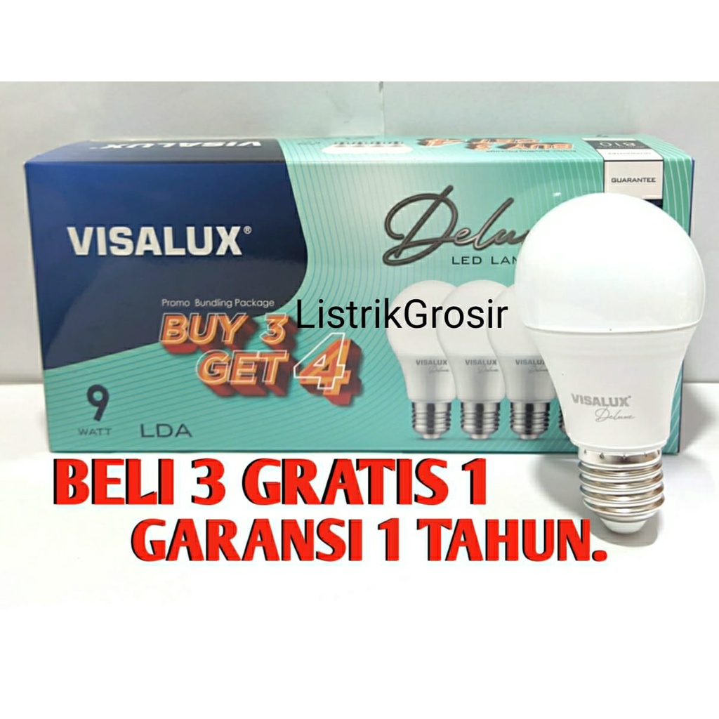 Lampu Led VISALUX Paket Beli 3 Gratis 1 Deluxe 9w 9watt Garansi 1 THN