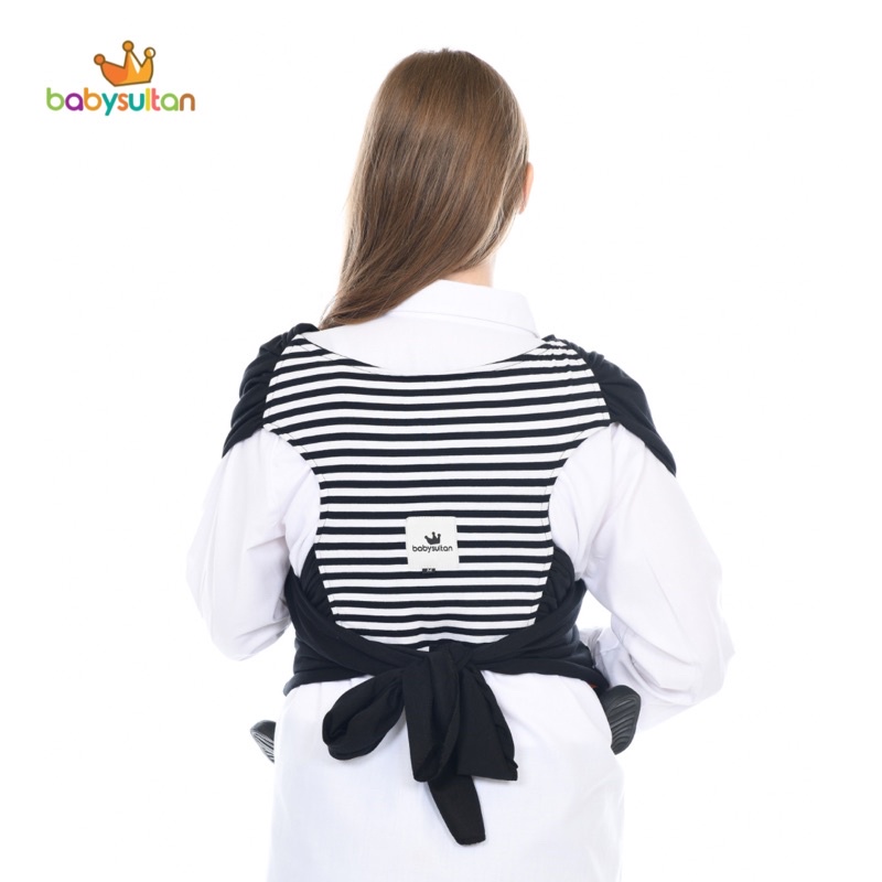 Gendongan Bayi 3in1 Fast Baby Wrap Motif Salur Stripe dengan Sash Belt babysultan
