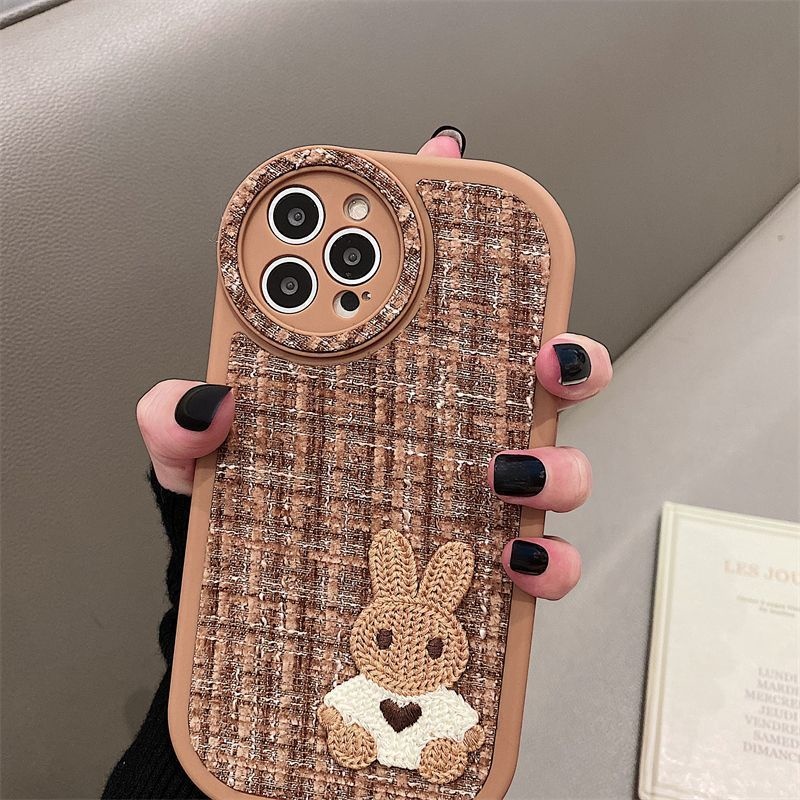 Case Desain Kelinci Bahan flannelette Untuk IPhone 12 13 14 11 Pro Max X Xs Max Xr gftrl