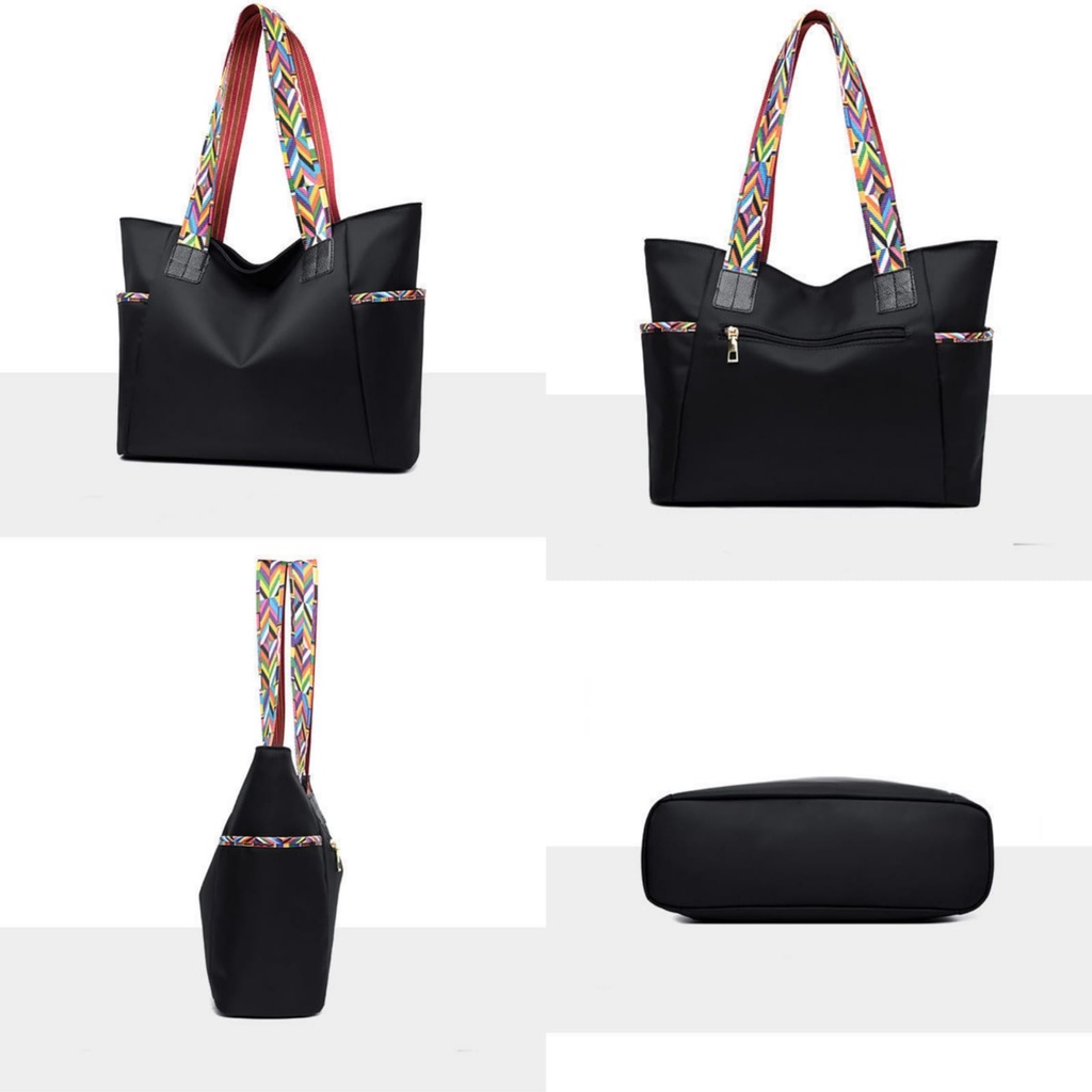 HANAMI Tas Tote Bag Wanita Anti Air Hitam Floata TA658B5 Premium Shoulder Bag Cangklong Bahu Kuliah Kerja Besar Cangklong Cewek Murah Korea Fashion Kekinian Remaja Branded Batam