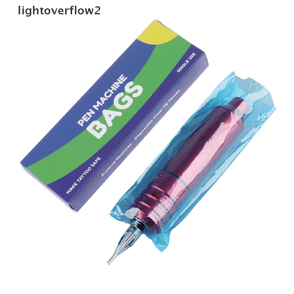 (lightoverflow2) 100pcs / Kotak Kantong Cover Mesin Tato Sekali Pakai Warna Biru