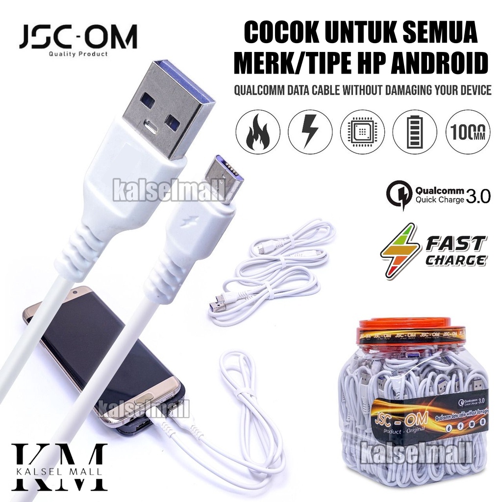 Kabel Data Charger Micro USB Original Bisa Untuk Semua Mikro USB Android 2 Amper Putih Polos High Quality Anti Kusut 2A Fast Charging Samsung Oppo Xiaomi Poco Vivo Realme Infinix Huawei Lenovo Advan HP22