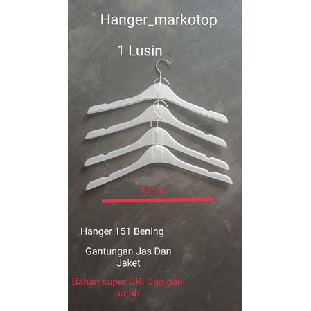 Hanger Termurah( Hanger Jas Dan Jaket 151 Bening Tebal dan kuat( 1 lusin)