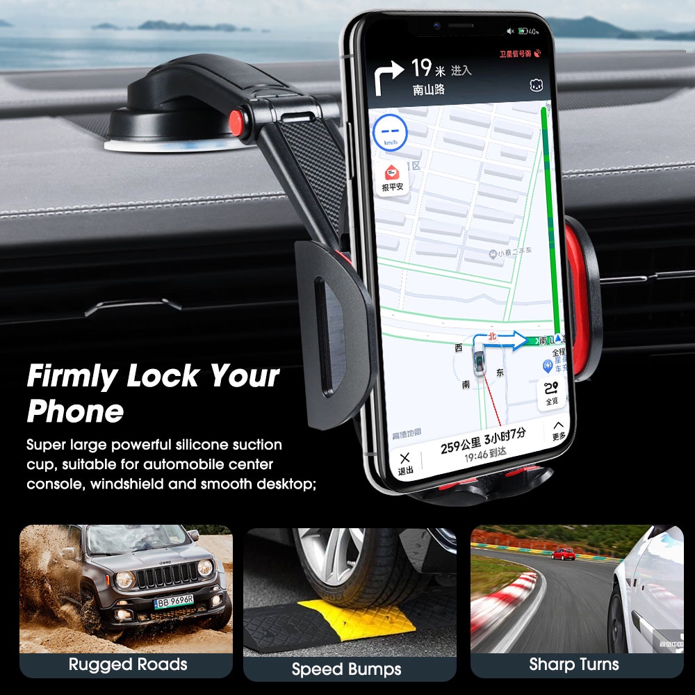 360 ° Bracket Stand Holder Handphone Universal Dapat Diputar Untuk Mobil Android / iPhone