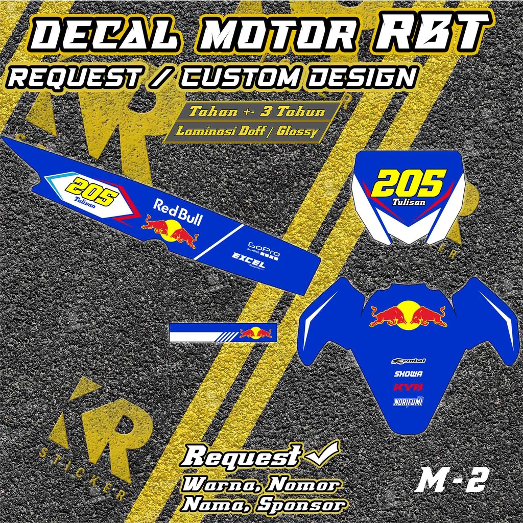 Stiker Decal Motor RBT sticker motor bebek trail Custom Desain | M2 | KR Sticker