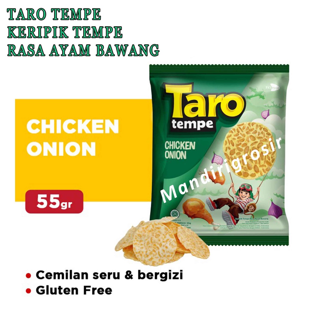 Snack Tempe * Taro * Keripik Tempe * Rasa Teriyaki BBQ &amp; Chicken Onion 55g