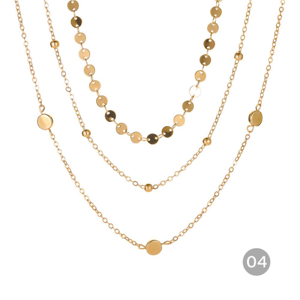 Timekey Kalung Rantai Alloy Multi Layer Hias Liontin Gaya Vintage Kreatif Untuk Wanita J2N8