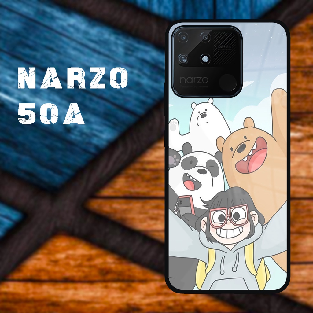 Case Kilau Realme Narzo 50a | Narzo 50A| Casing Hp Realme | Pelindung Smartphone | Motif Bear