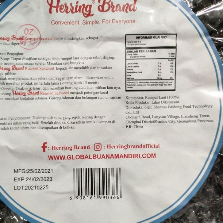 

Langsung Kirim Rumput Laut Kering/Cijai Hering 50 gr++