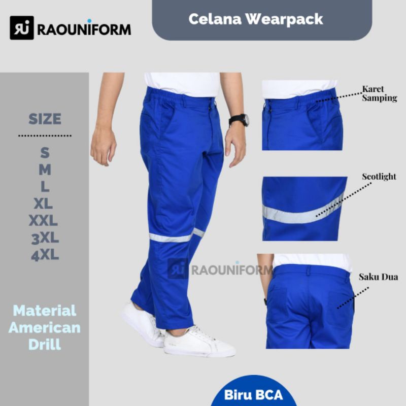 grosir celana safety/stelan wearpack/celana proyek seragam kerja tambang/jual celana kerja mekanik