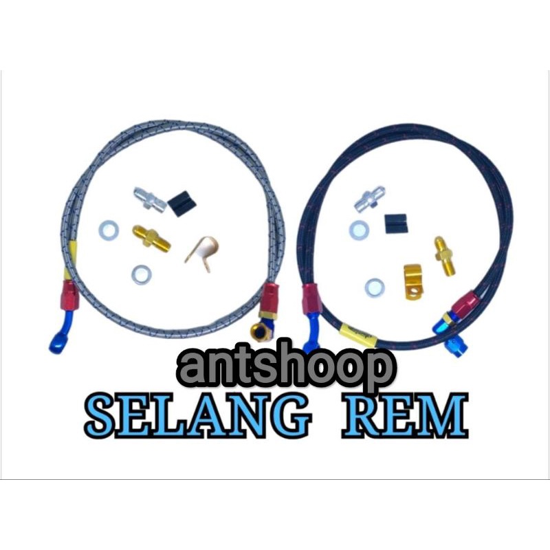 Selang Rem Depan Serat 95cm Non PSI Thailand Slang Selang Rem Non PSI Serat Carbon Antshoop