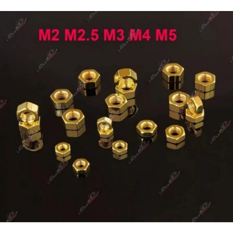 YFS Baut RC Nut Titanium Grade 12.9 RC Golden Screw Baut Mur M2 M2.5 M3 M4 M5
