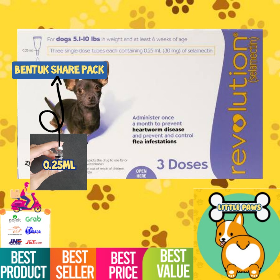 Revolution Dog Small Purple Untuk 2.5 - 5kg Obat Kutu Anjing Original REPACK