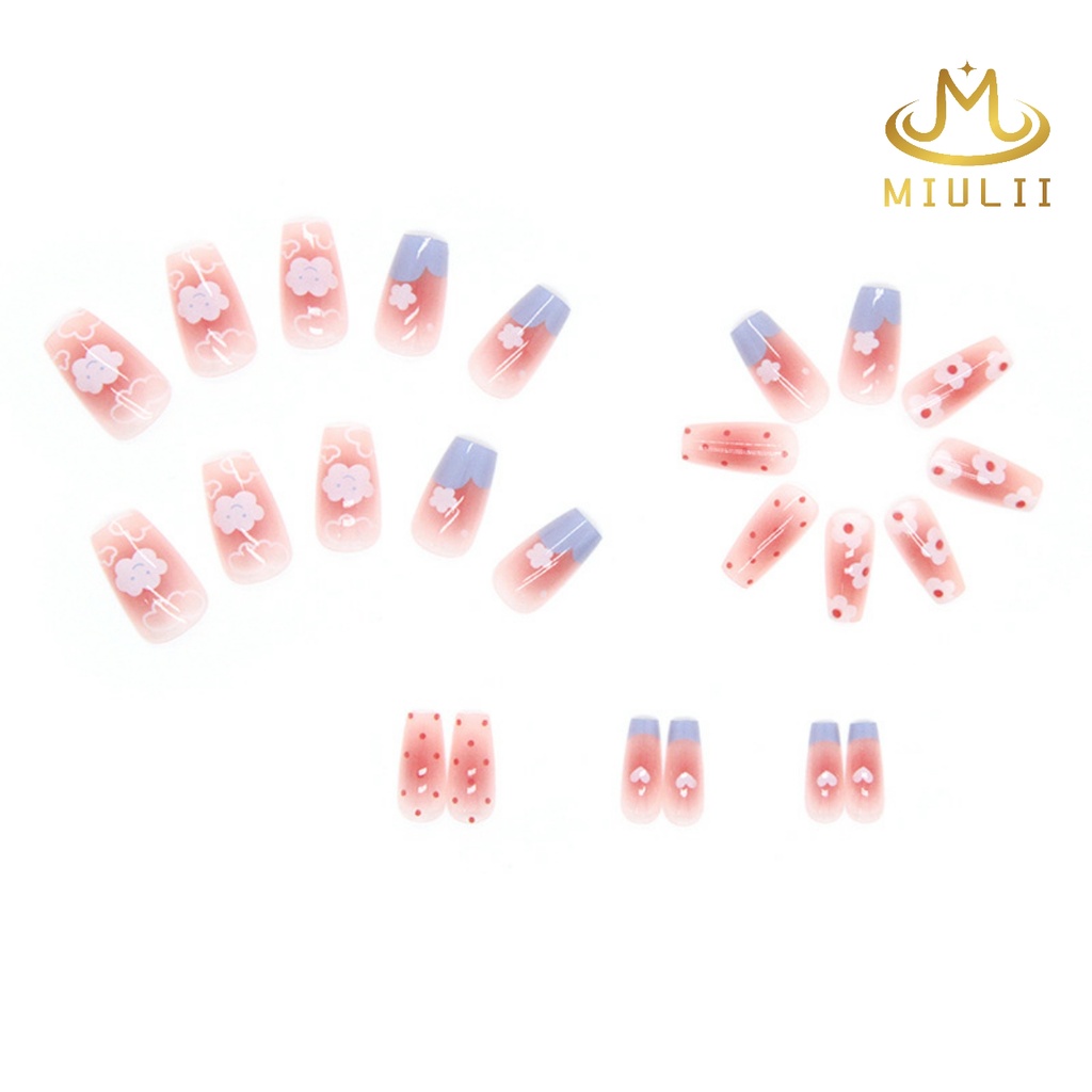 MIULII / KUKU PALSU   A0617  / 24PCS / 3D / NAIL ART / PREMIUM / CUTE / FREE LEM JELLY / KUTEK