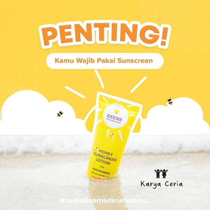 Beeme Sunscreen lotion SPF 50 Cream Niacinamide Krim Pelindung Sinar Matahari Anak Bayi dan Ibu Aftersun