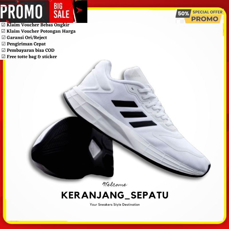 ADIDAS DURAMO 10 WHITE BLACK ORIGINAL