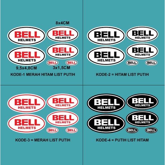 Cutting Sticker Logo Bell Helmet Stiker Helm Bell 1set isi 6pcs