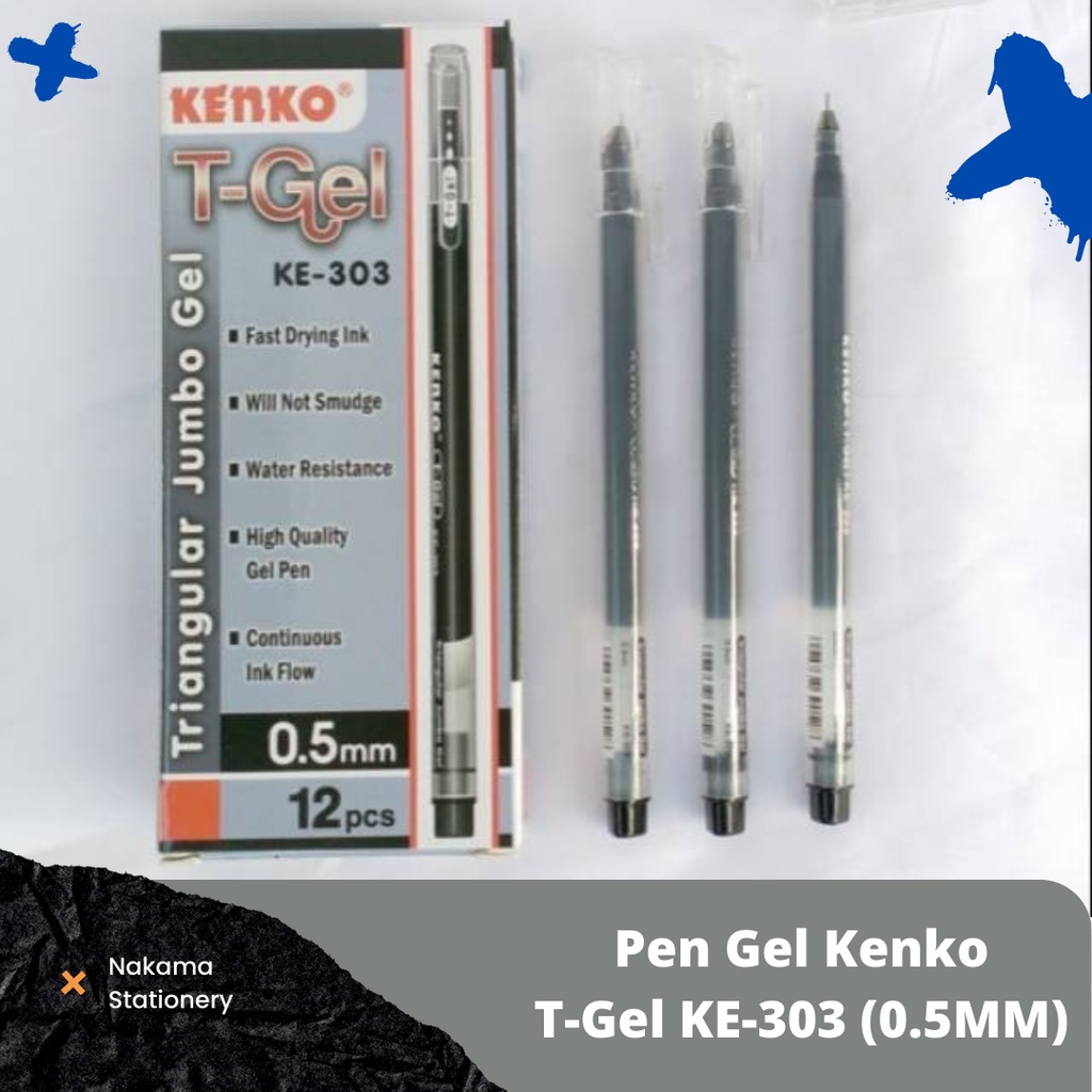 

Pen Gel Kenko Triangular Jumbo/ Bolpen T Gel TG-303 (1 Pack)