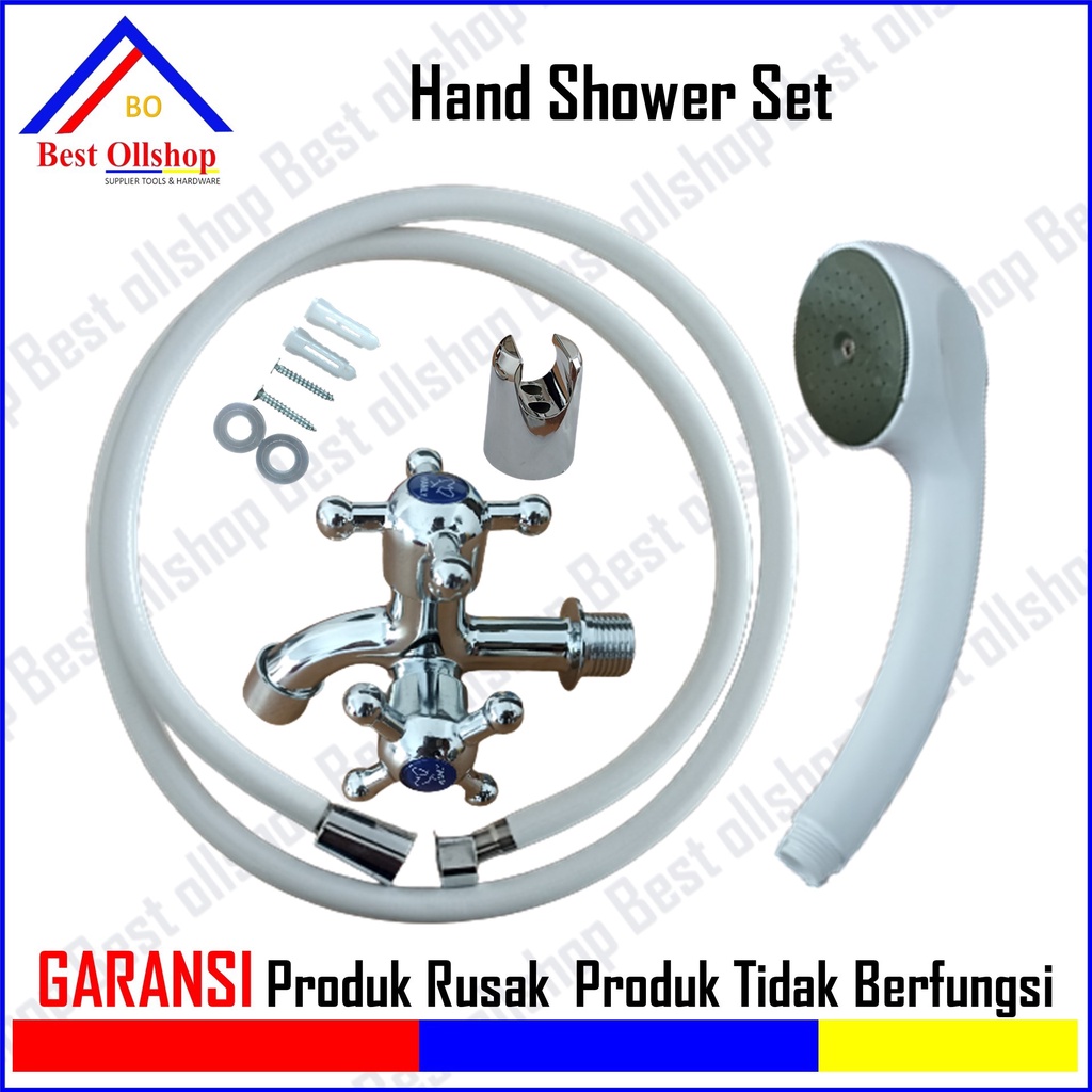 Paket Kran Keran Cabang Hand Shower Mandi Sprai Bidet Shower Kamar Mandi 1 Set