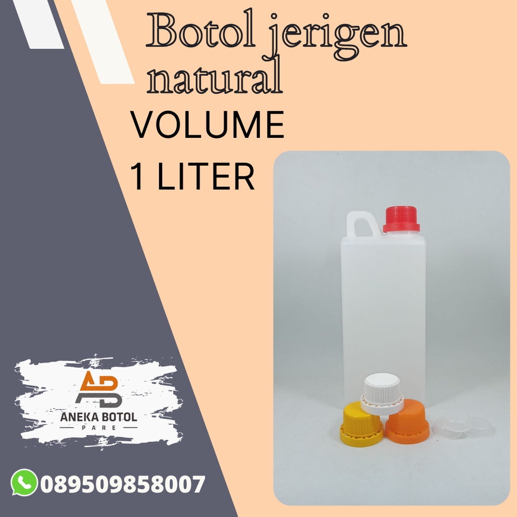 Botol Jerigen 1 liter | Jerigen 1 liter | Jerigen 1 liter Natural | Jerigen Minyak 1 liter