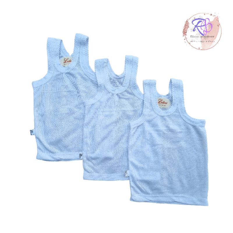 3pcs Kaos Singlet Anak Bahan DK Halus Tebal / Keperluan Bayi Baru Lahir