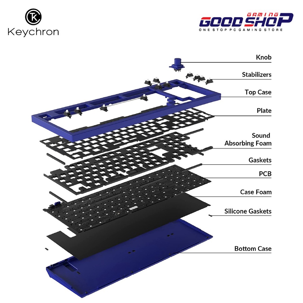 Keychron Q5 QMK 1800 Compact BAREBONE KNOB Custom Mechanical Keyboard