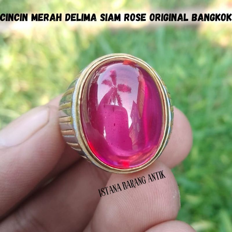 CINCIN BATU AKIK MERAH  DELIMA SIAM ROSE 100% ASLI BANGKOK