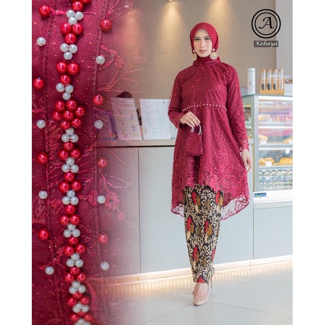 Kebaya Modern By Azurah_shop /Tunik aurora lesty kejora / Brukat Kebaya Modern / kebaya terlaris / Kebaya Wisuda / Kebaya Terbaru