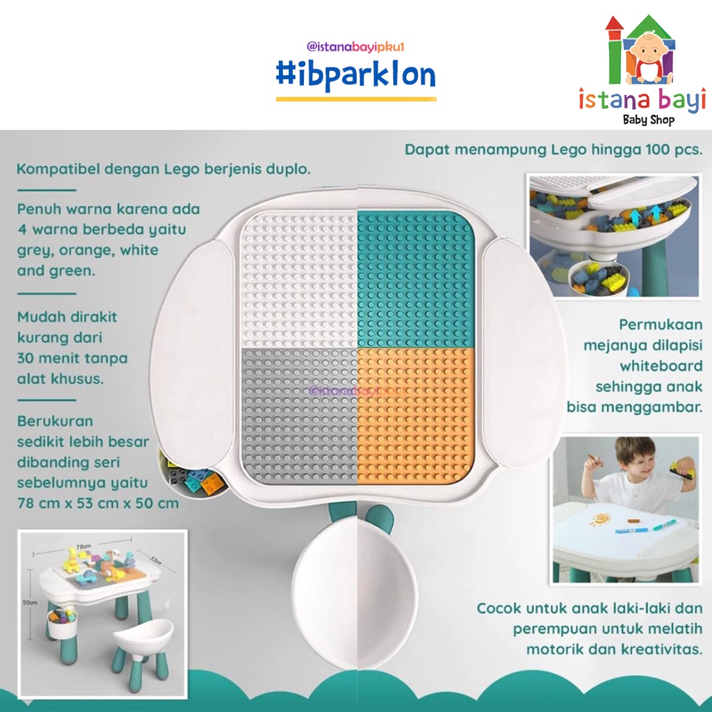 Parklon Multifunction Block Table FREE BLOCK MAINAN / Mainan Anak Murah